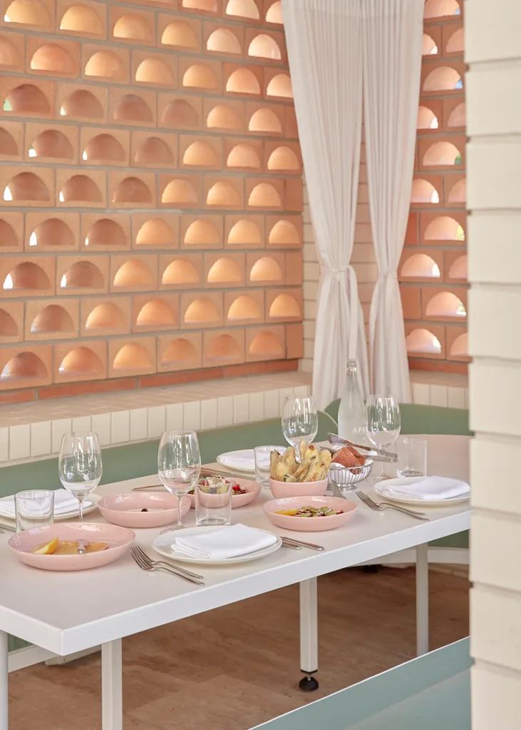 The plush poolside cabanas.