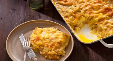 Crab and leek lasagne