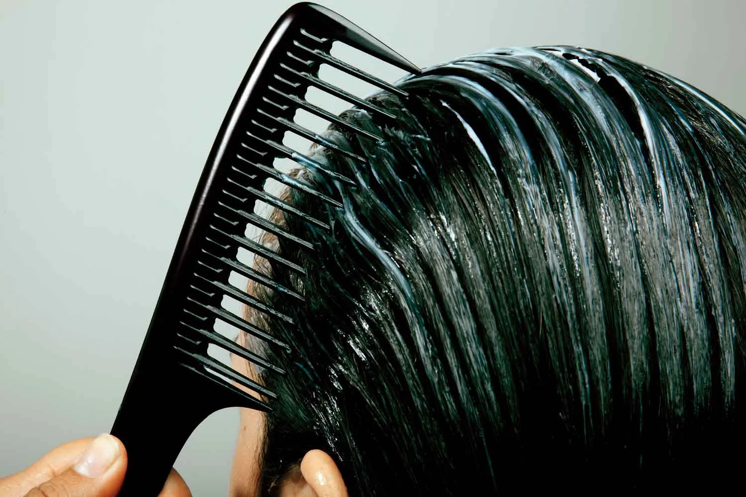 brushing hair