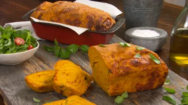 Sicilian lasagne bread with pumpkin and basil