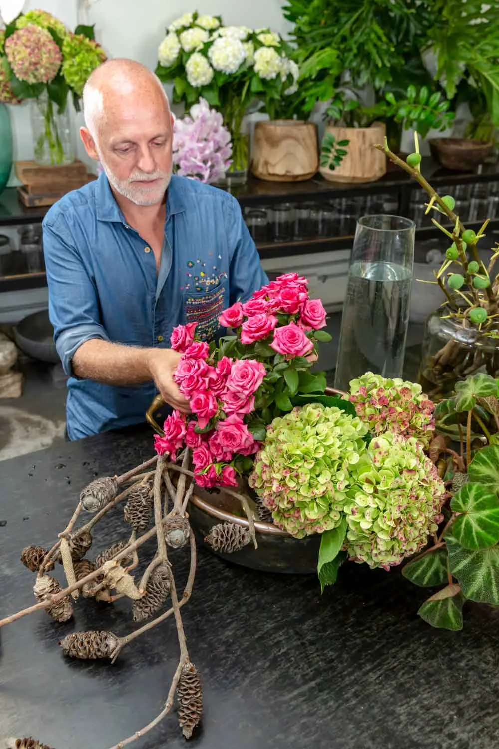 step six of flower arrangement