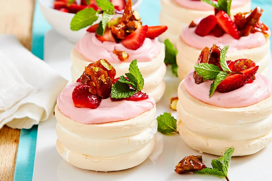 Individual strawberry mousse pavlovas Recipe - Better Homes & Gardens Australia