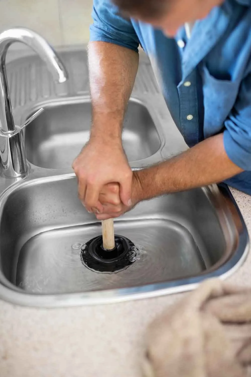 Use plunger in kitchen sink