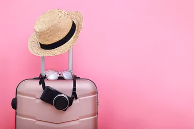 pink suitcase
