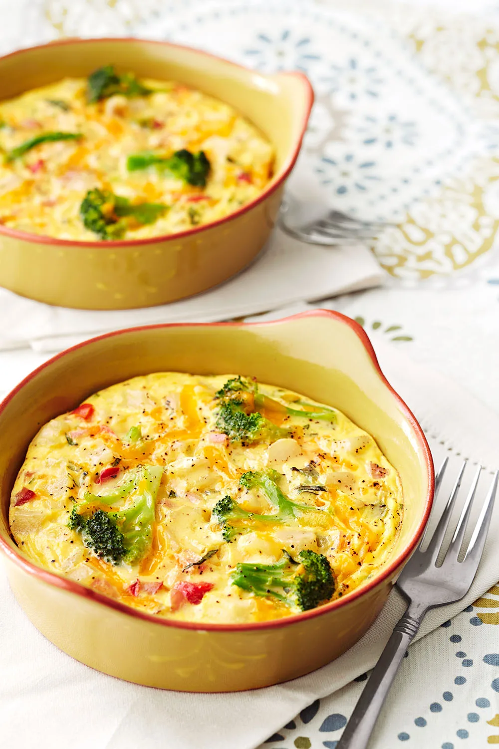 Potato, broccoli and ham frittata