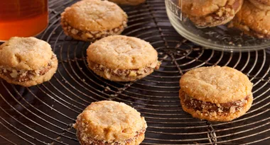 Crunchy chocolate-filled biscuits