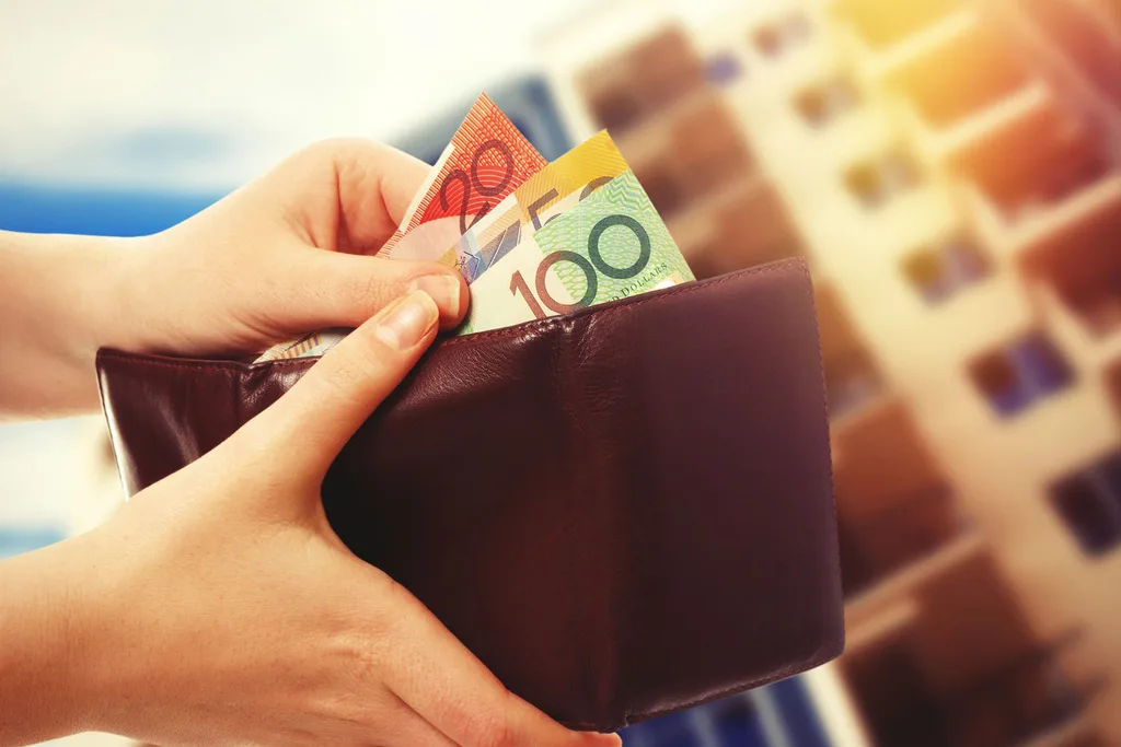 wallet with australian cash