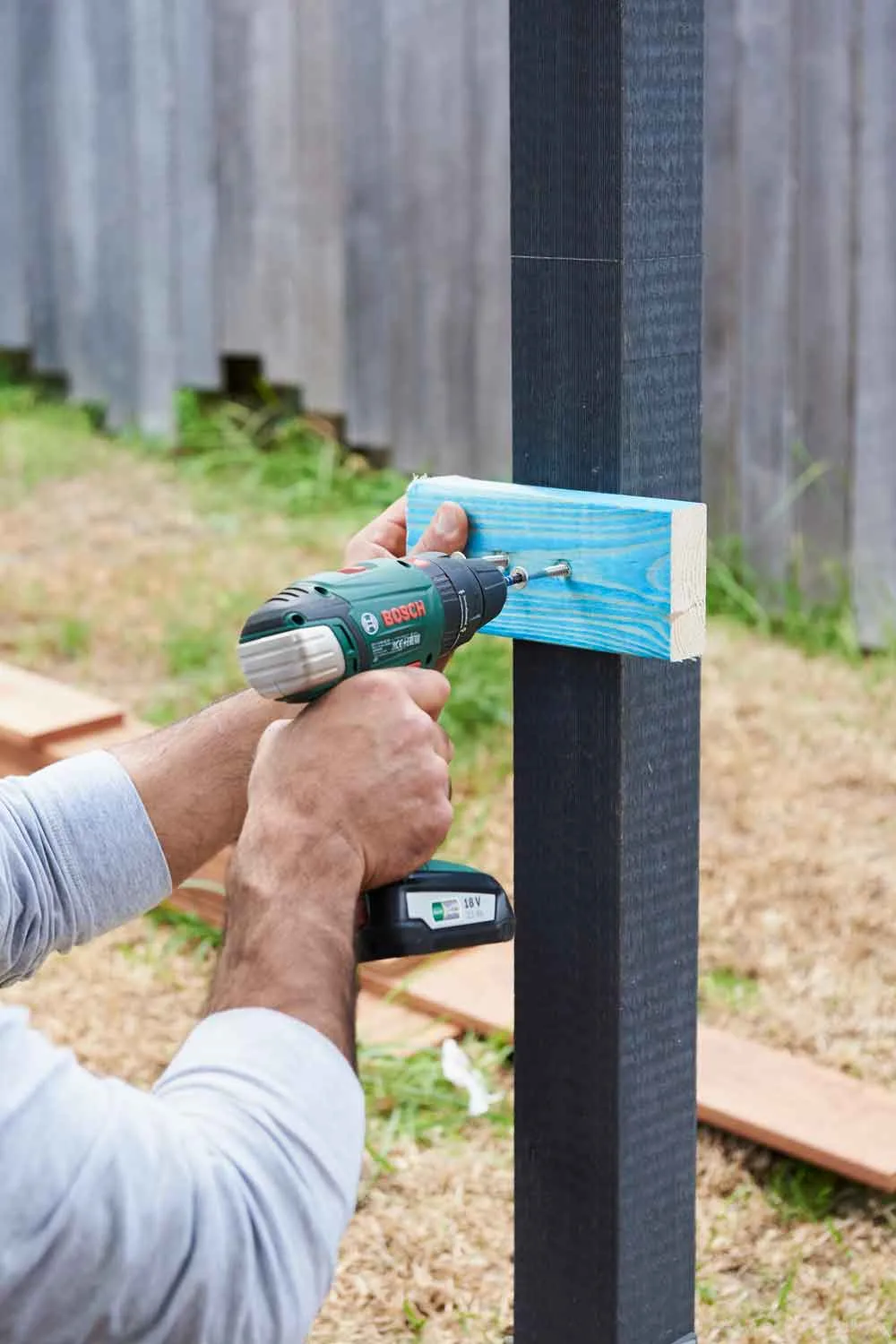 Driving screw into timber