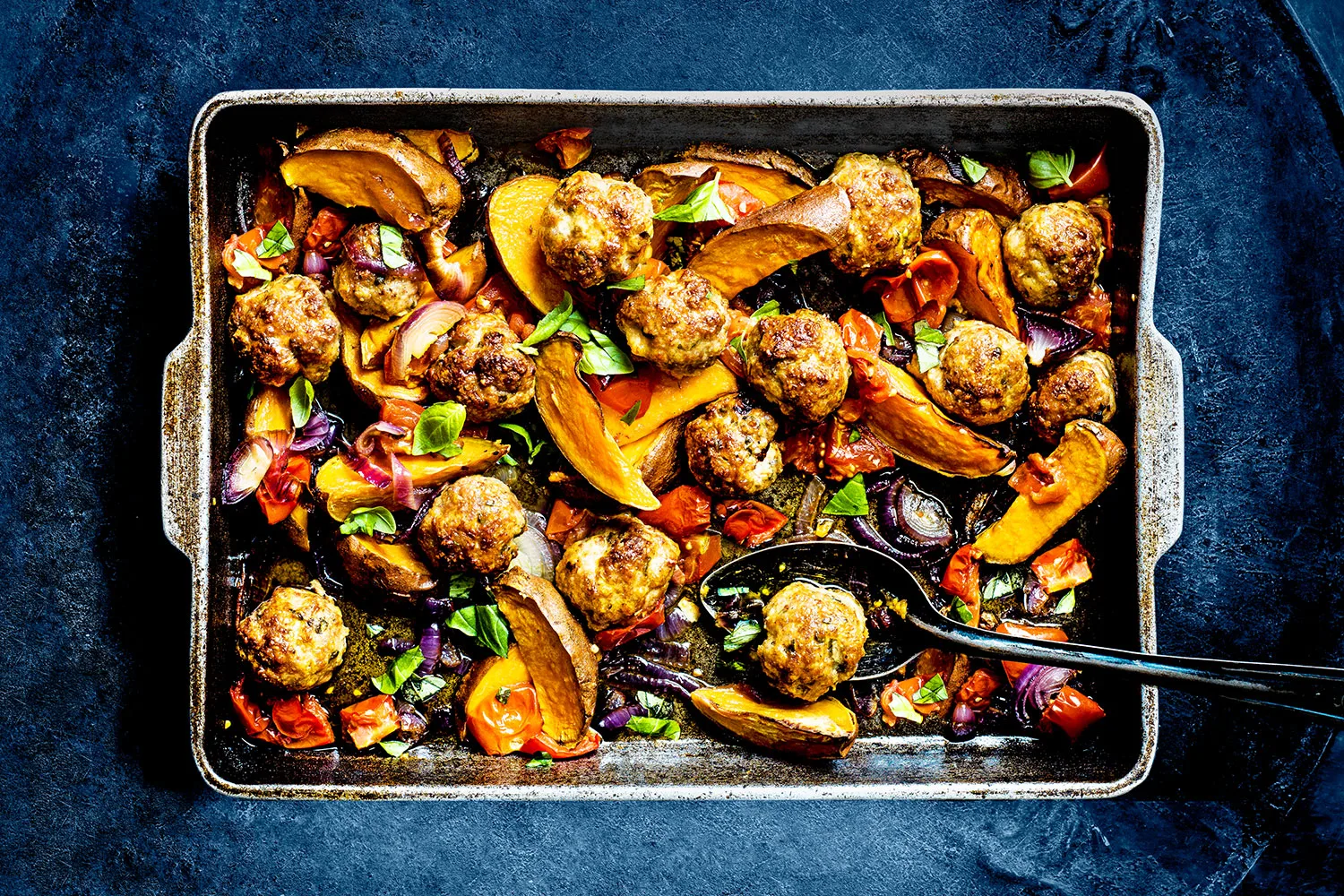Parmesan meatballs with roasted sweet potato-image
