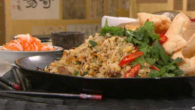 Special fried rice with duck