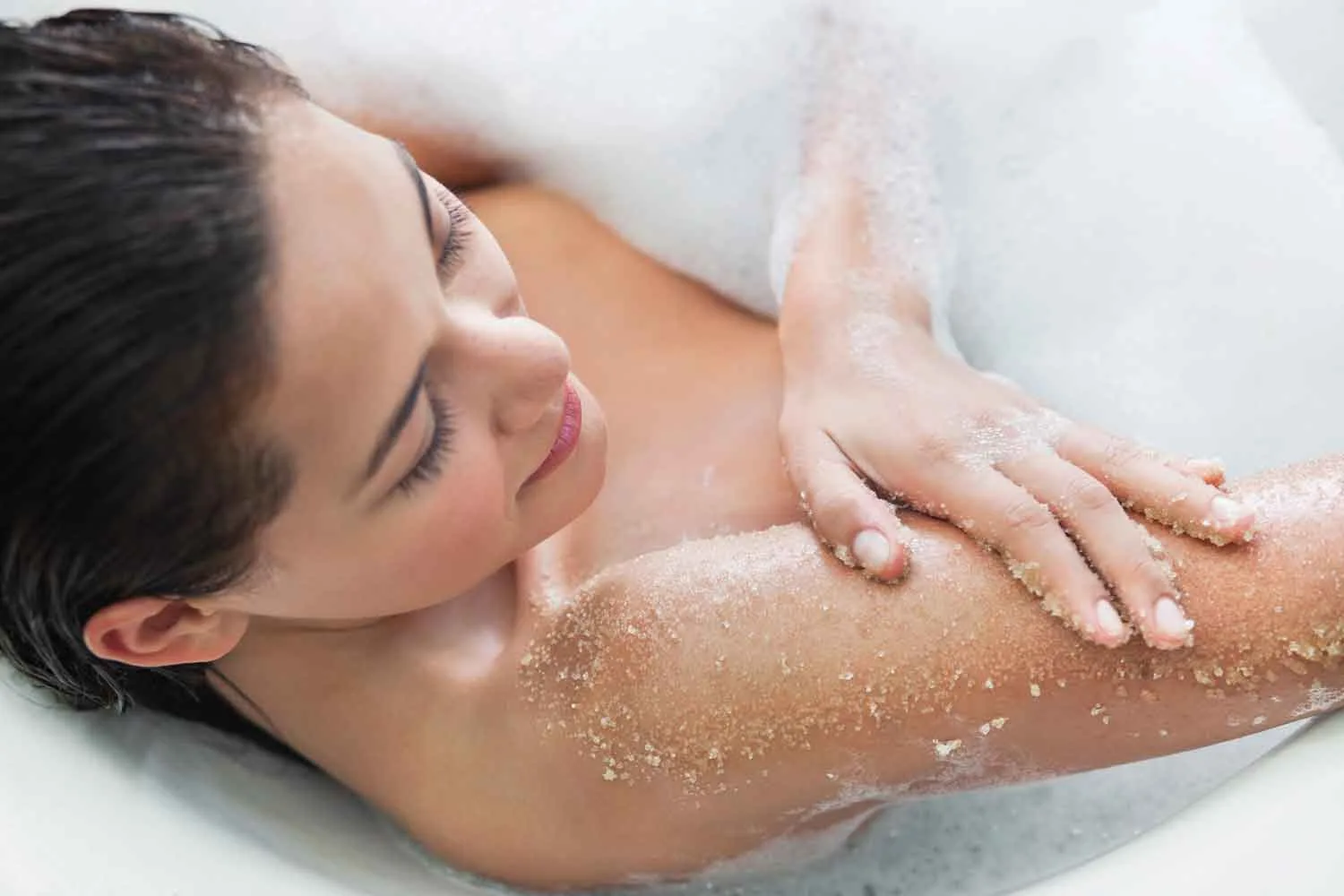 Exfoliating with bath salts