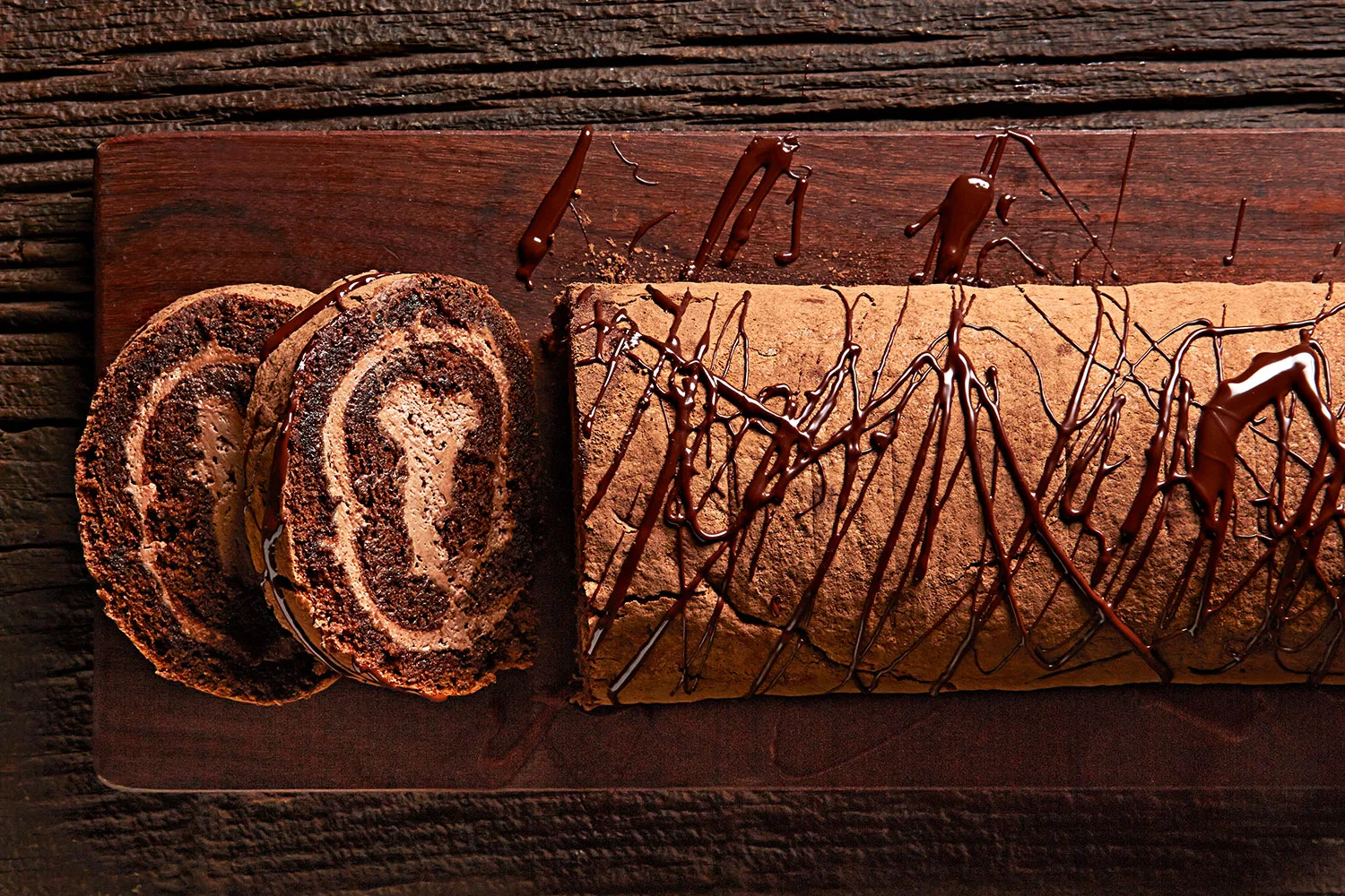 Diabetic chocolate tiramisu cake roll