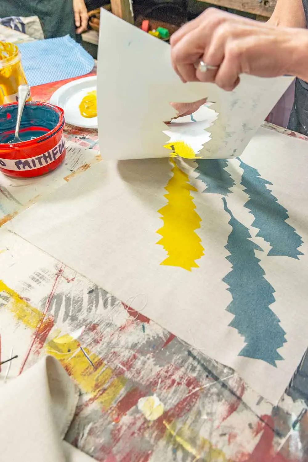 Use stencil to paint fabric