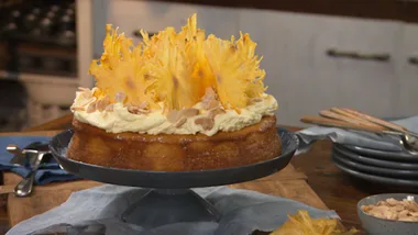 Easy pineapple cake with almond frosting