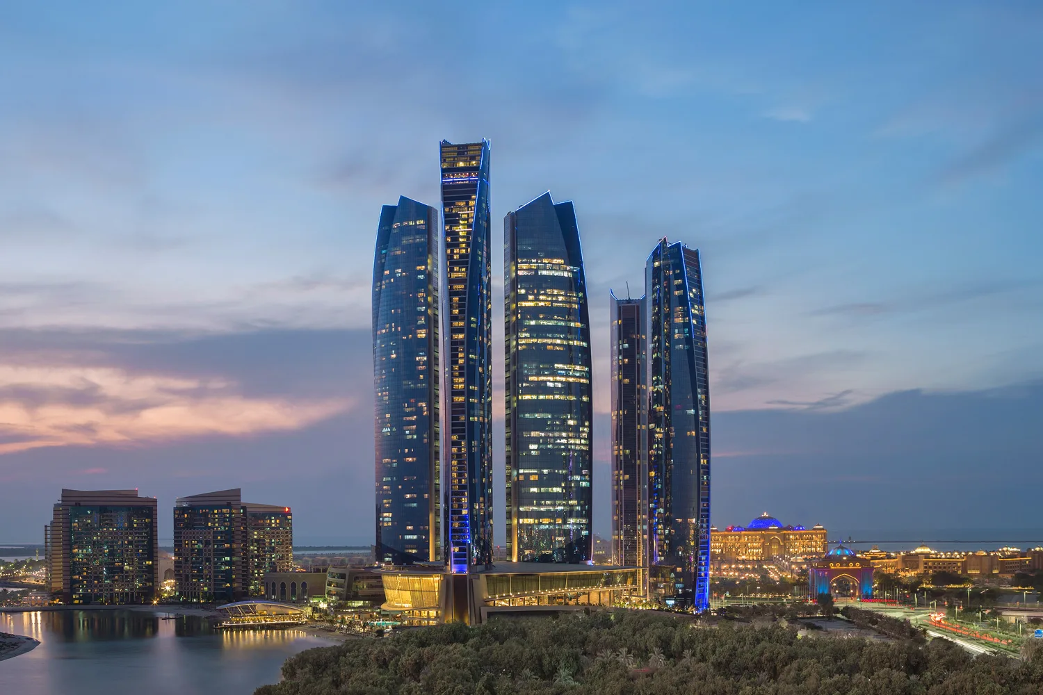 Abu Dhabi city scape by night
