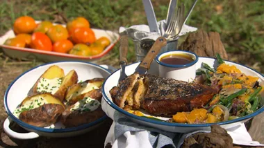 Slow roasted pork with mandarin sauce
