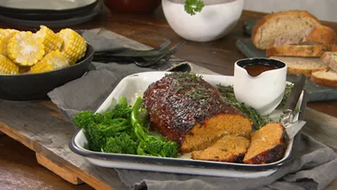 Meatloaf in smokey BBQ glaze