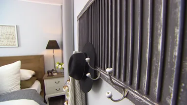 Upcycled shutter coat rack