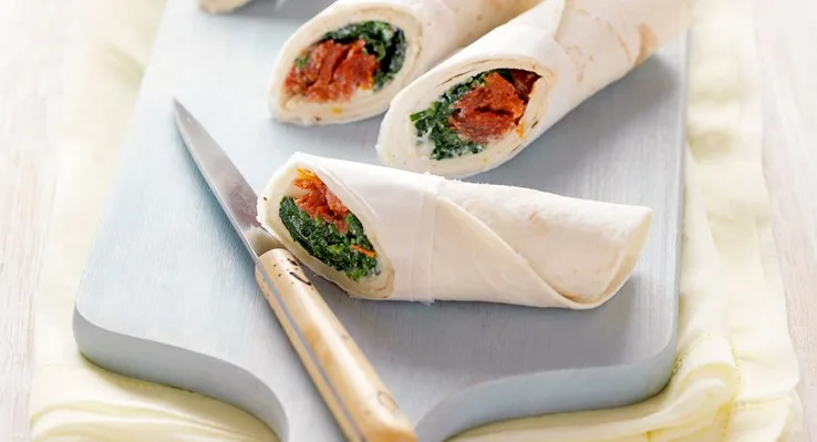 Ricotta and spinach wrap