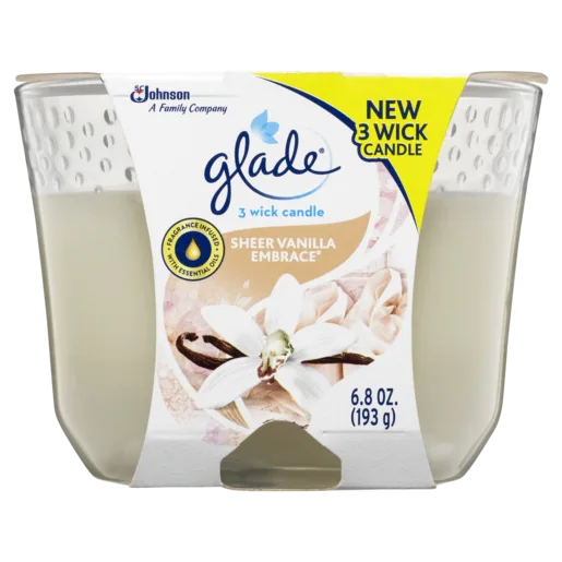 Glade 3 Wick Candle Sheer Vanilla Embrace