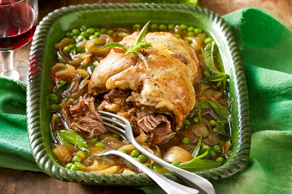 Lamb with peas and mint