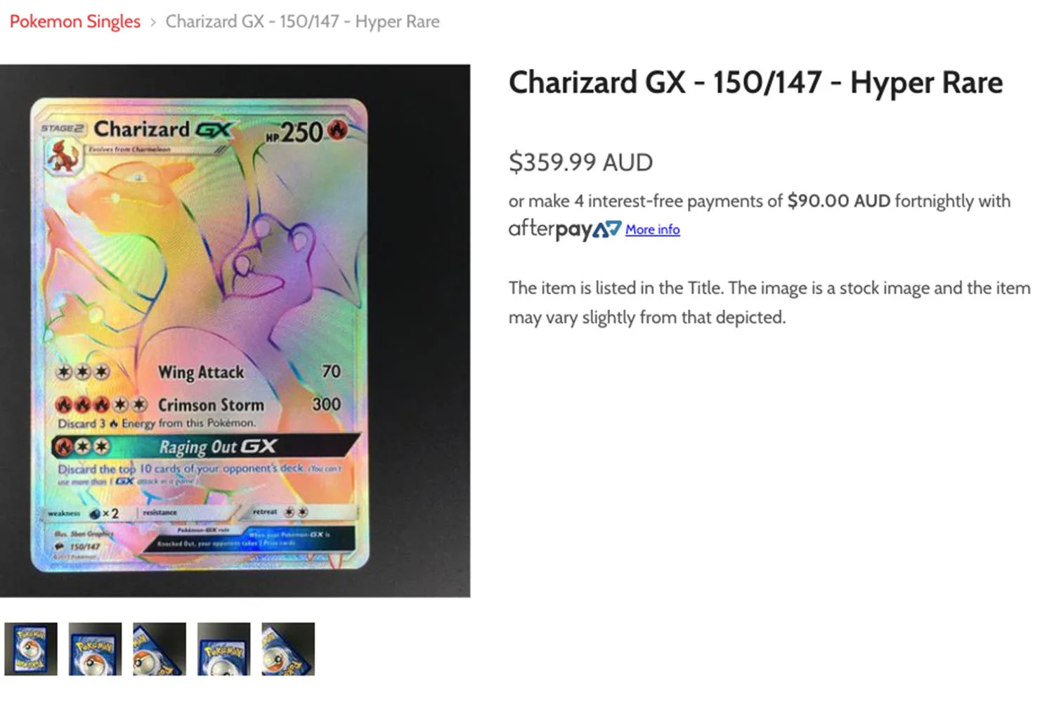 charizard collectable card