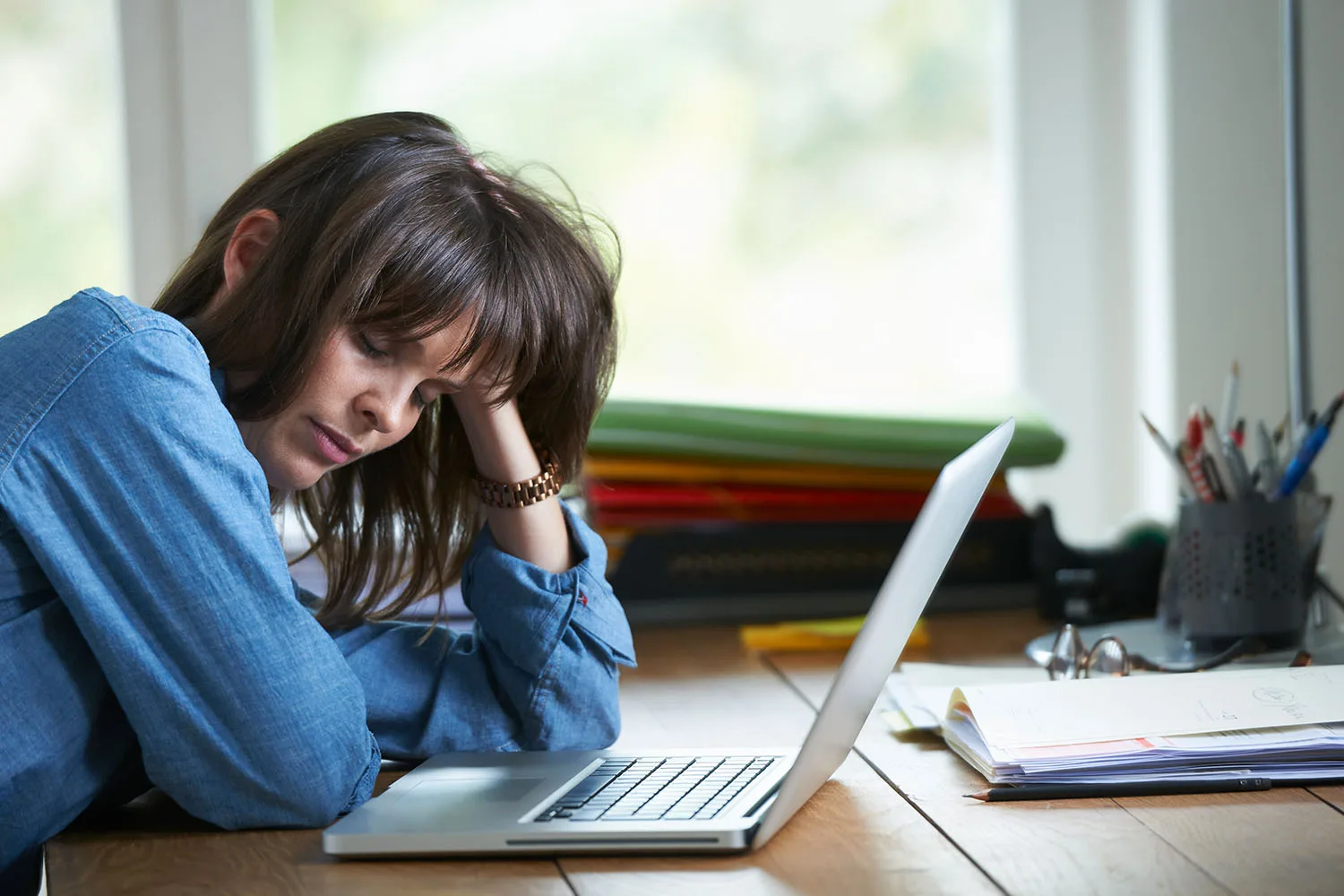 woman asleep at computer