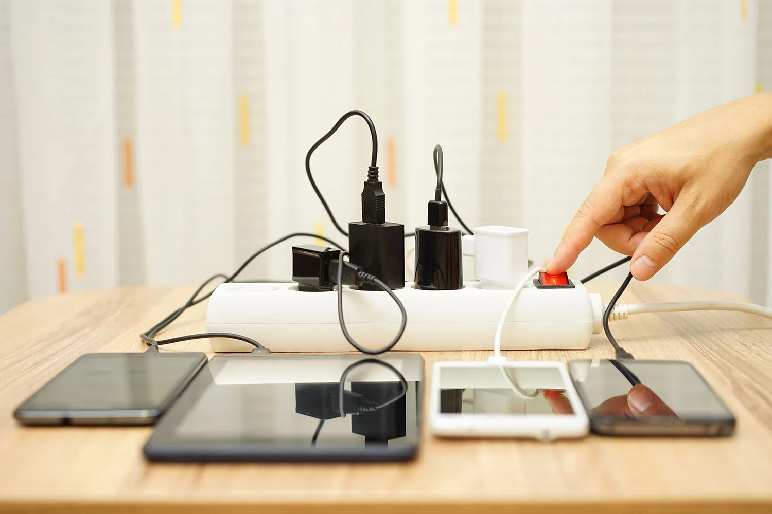 devices plugged into power board