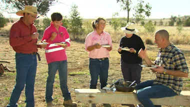 RICH LAMB STEW WITH SEMOLINA PASTA AND OLIVES