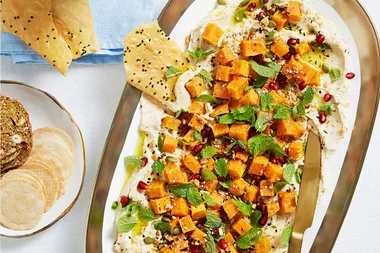 Fully loaded hummus with sweet potato