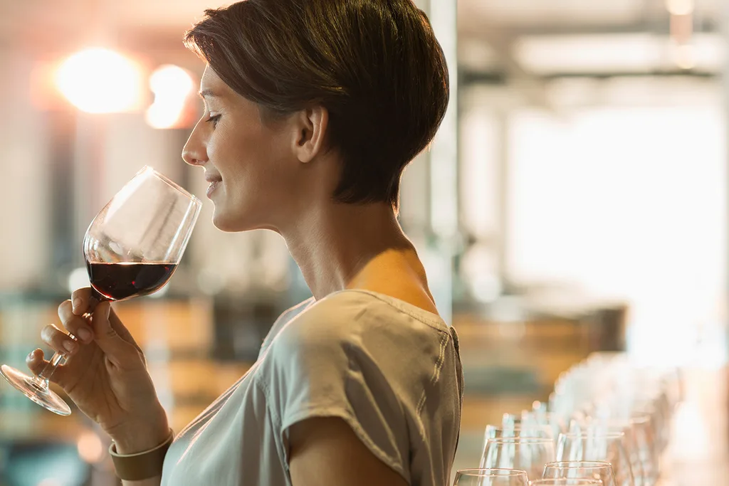 woman drinking wine