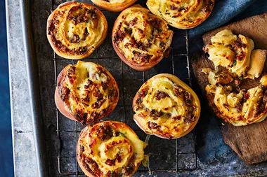 Sausage and cheese scrolls