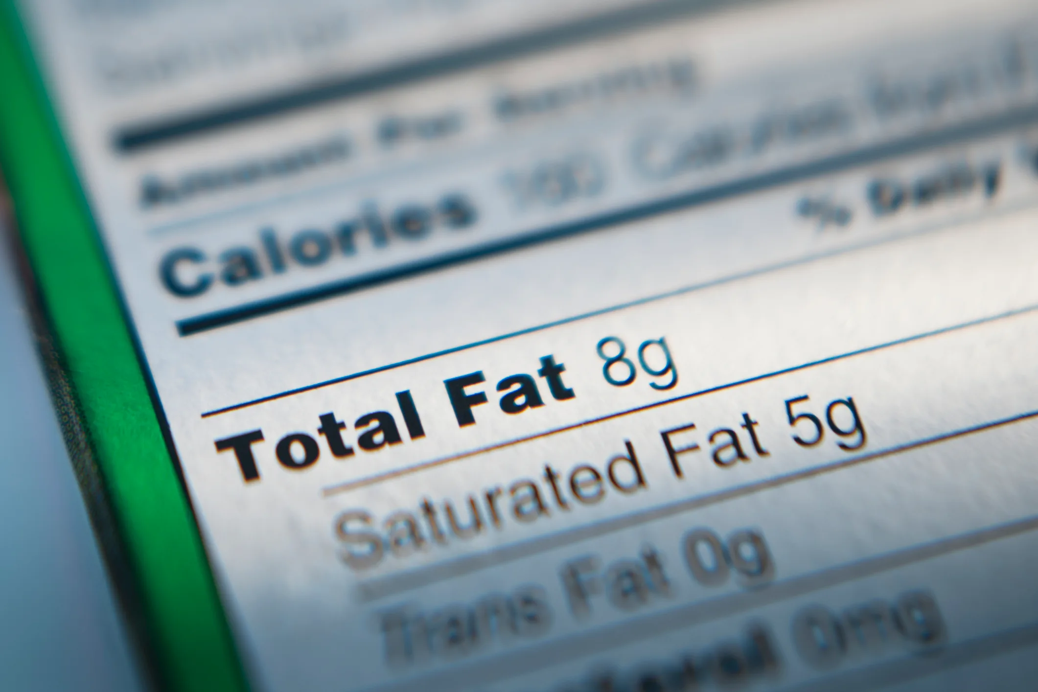 Total fat food label