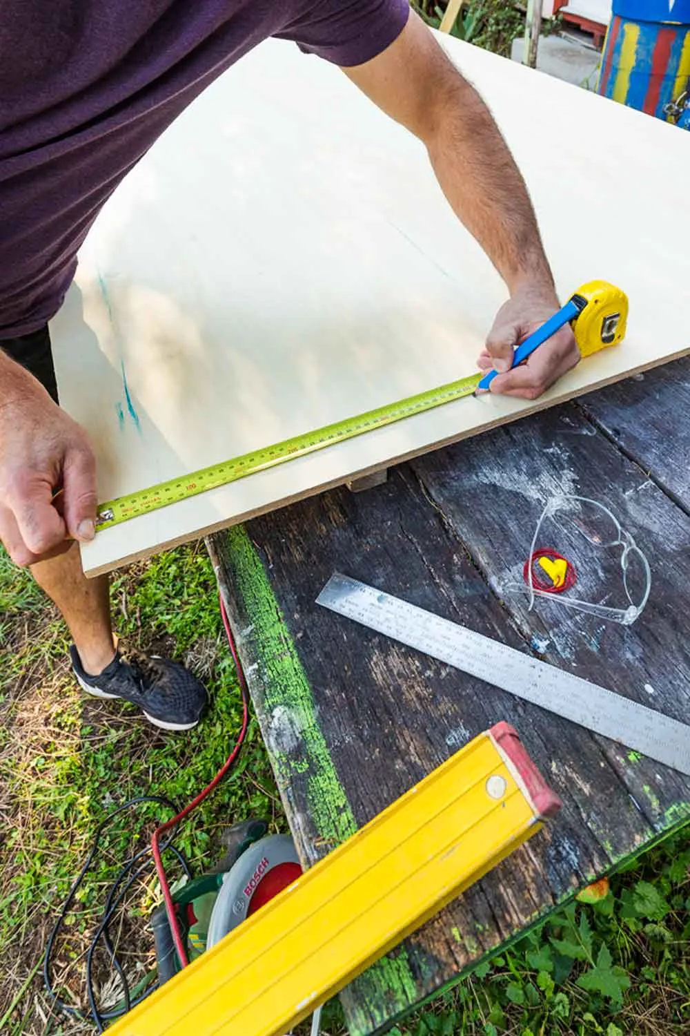 Marking up plywood