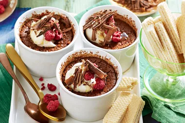 Chocolate pot de creme with truffle honey