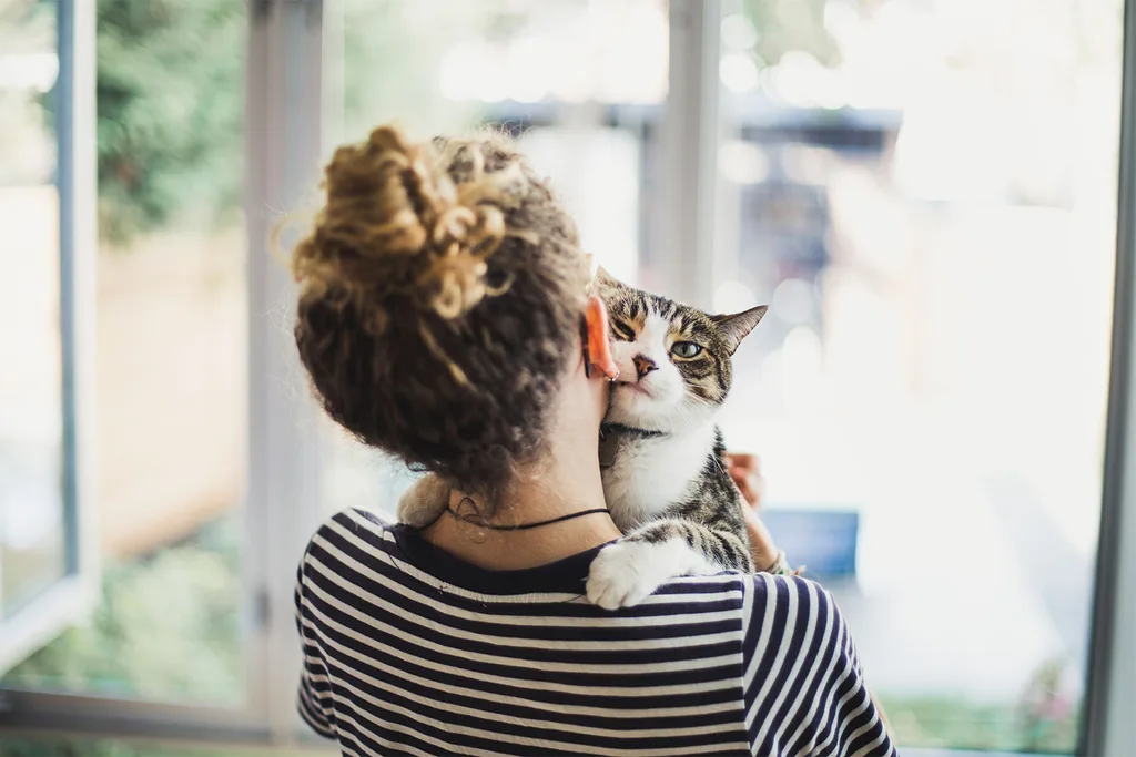 Woman with cat