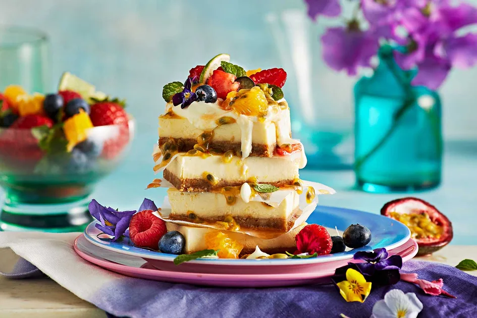 Fruit salad cheesecake slice recipe Recipe - Better Homes & Gardens Australia