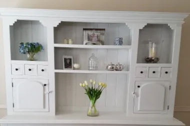 A country-style cabinet gets an amazing Hamptons makeover
