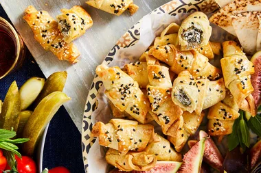 Spinach, feta and lemon pasties