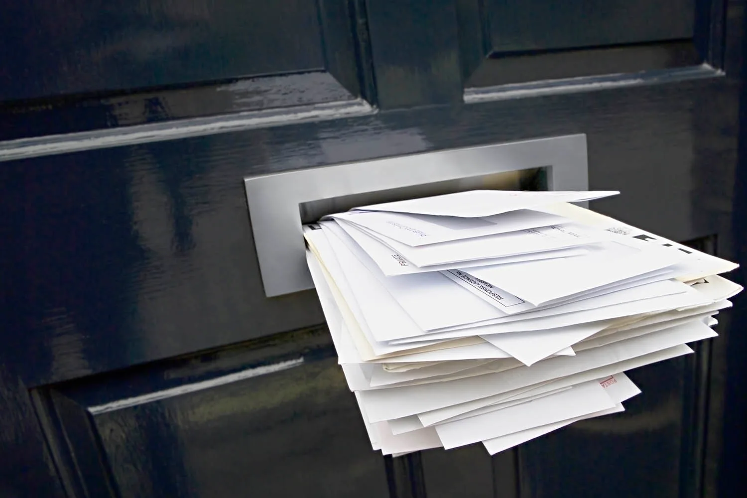 letterbox full of mail