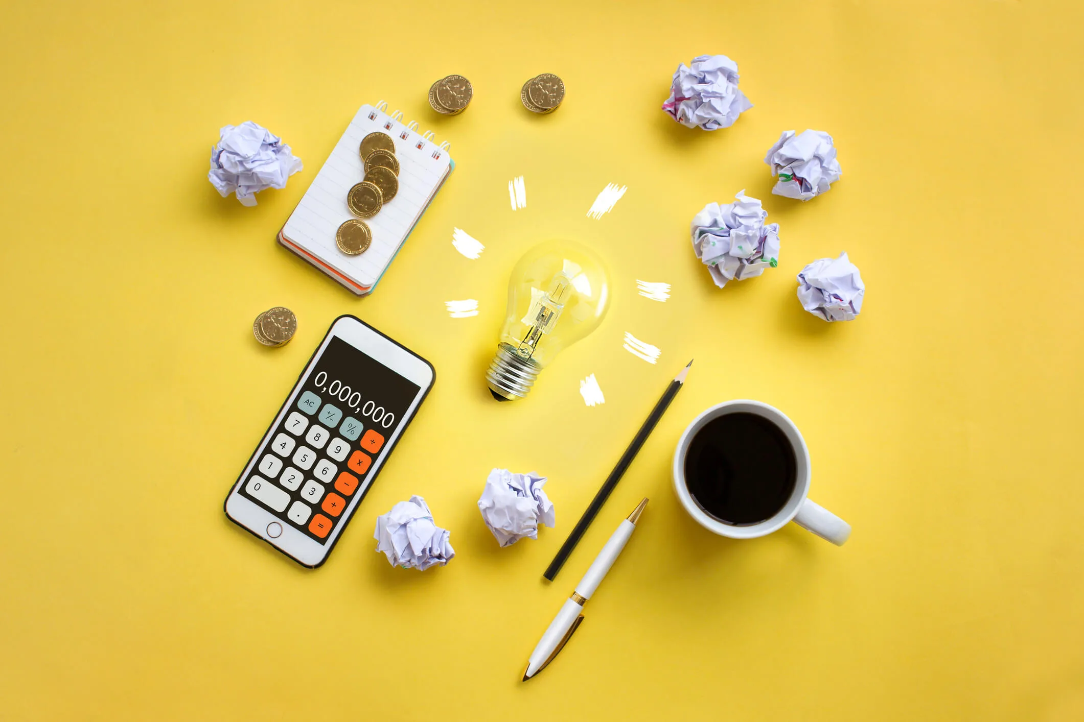 Stationary on a yellow background