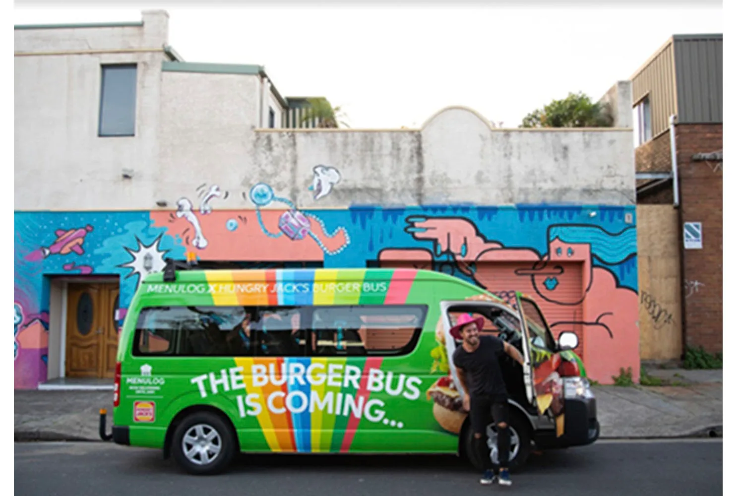 green burger bus by menulog