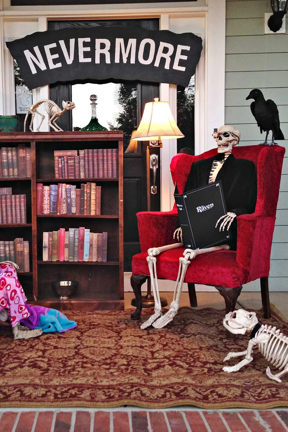 Funny Halloween skeletons posing