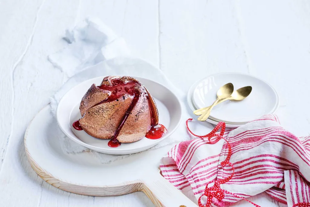 Coles Finest Luxury Chocolate, Raspberry and Prosecco Sponge Pudding