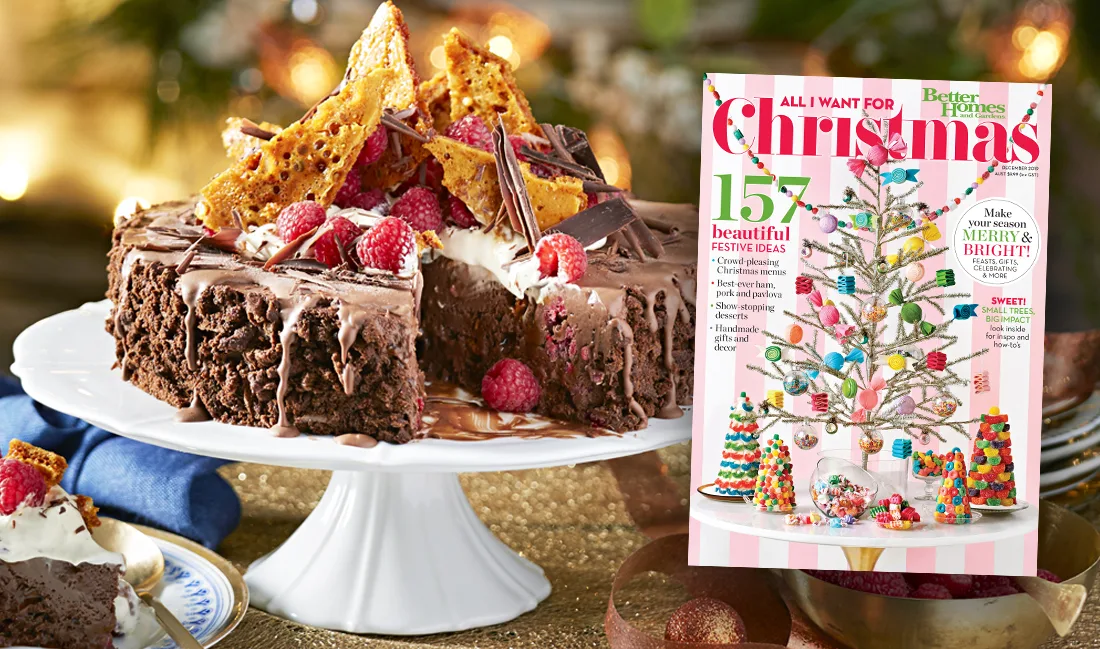 Chocolate Semifreddo with Raspberries and Honeycomb