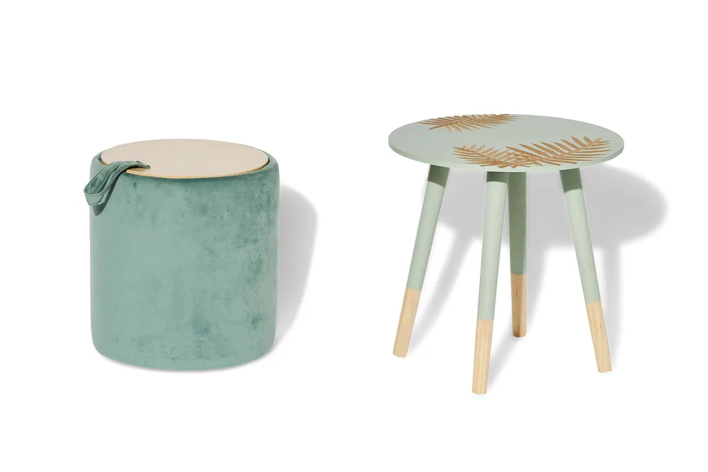 ottoman and side table