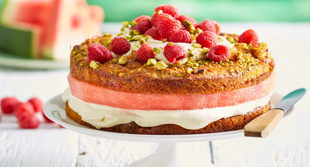 Almond, pistachio and watermelon cake - Better Homes &amp; Gardens Australia