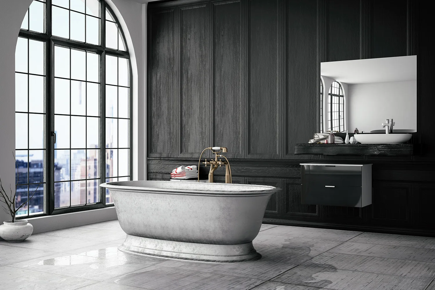 black bathroom