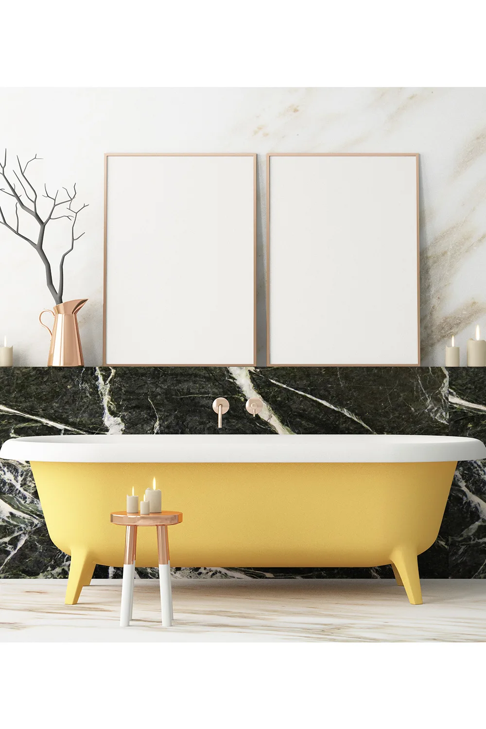 yellow bath tub
