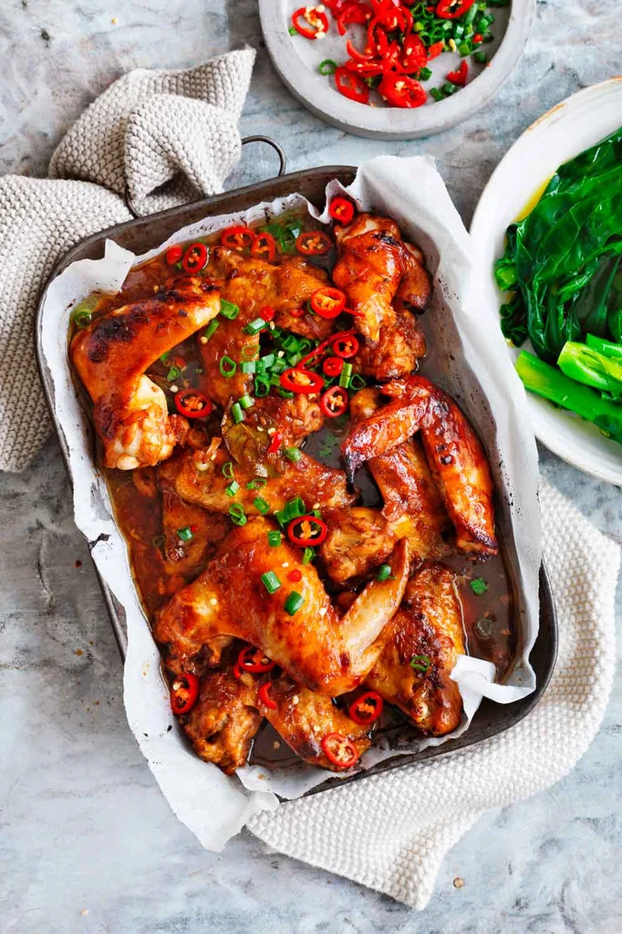 Tray of Adobo chicken
